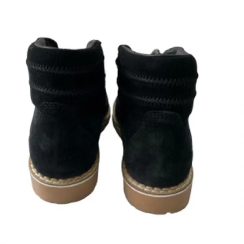 Montelliana 1965 Alce Black Suede Hiking Ankle Boots Made Italy Women's 7